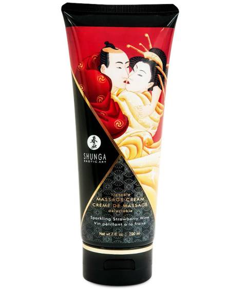 SHUNGA - CRÈME DE MASSAGE FRAISE ET CAVA 200 ML