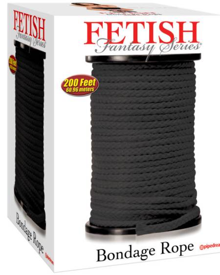 FETISH FANTASY SERIES - CORDE DE BONDAGE NOIRE 60,96 MÈTRES