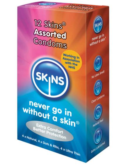 SKINS - PRÉSERVATIFS ASSORTIS PACK DE 12