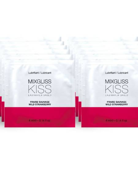 MIXGLISS - LUBRIFIANT BASE D'EAU SAVEUR FRAISE 12 UNIDOSE 4 ML