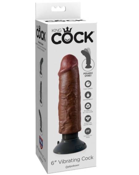 KING COCK - BITE VIBRANTE MARRON 15,24 CM