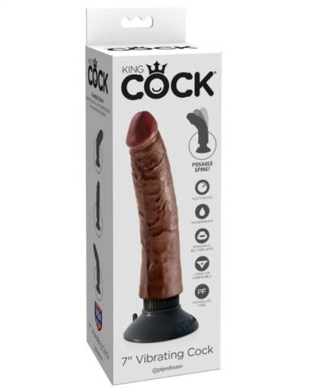 KING COCK - BITE VIBRANTE MARRON 17,78 CM