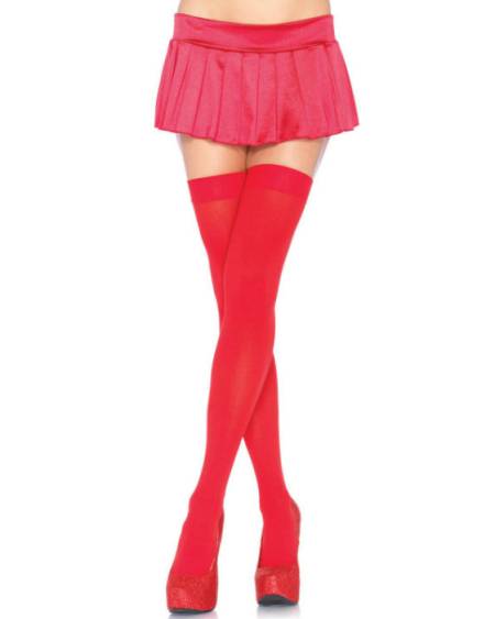 LEG AVENUE - CUISSES HAUTES EN NYLON ROUGE