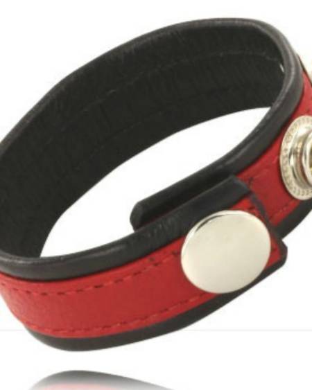 LEATHER BODY - SANGLE EN CUIR RÉGLABLE POUR PÉNIS ROUGE-NOIR