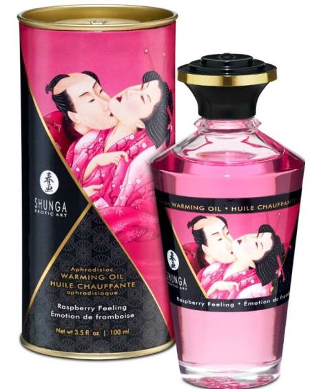 SHUNGA - HUILE DE MASSAGE EFFET THERMIQUE SAVEUR INTENSE DE FRAMBOISE 100 ML