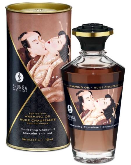 SHUNGA - HUILE DE MASSAGE À EFFET CHALEUR SAVEUR INTENSE DE CHOCOLAT 100 ML