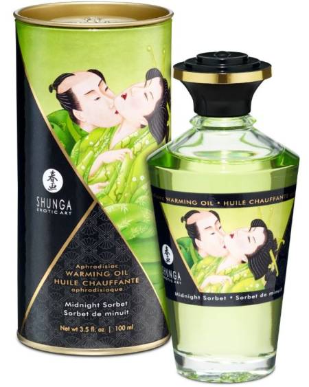 SHUNGA - HUILE DE MASSAGE À EFFET CHALEUR SAVEUR SORBT DE MINUIT 100 ML