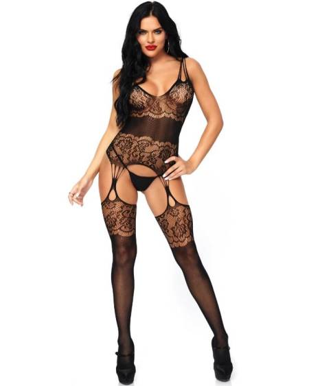 LEG AVENUE - STRAPPY ROSE BODYSTOCKING TAILLE UNIQUE