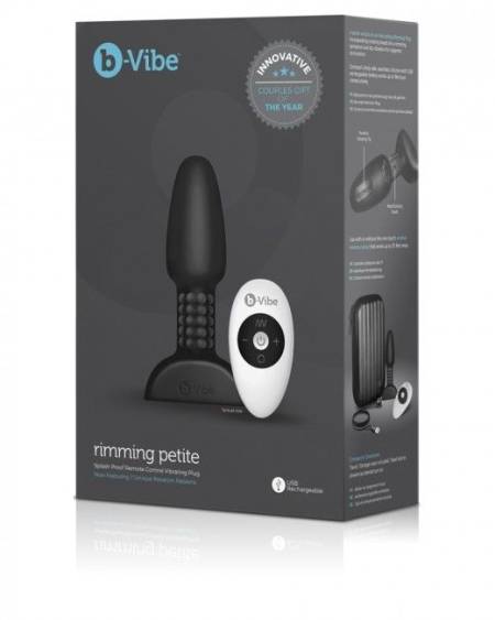 B-VIBE - RIMMING TÉLÉCOMMANDE PLUG ANAL PETITE NOIR