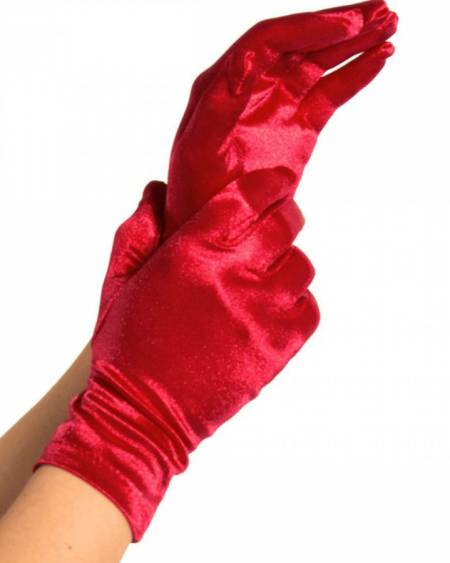 LEG AVENUE - GANTS SATIN ROUGE