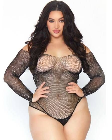 LEG AVENUE - BODYSTOCKING EN RÉSILLE CRISTALISÉE 1X-2X