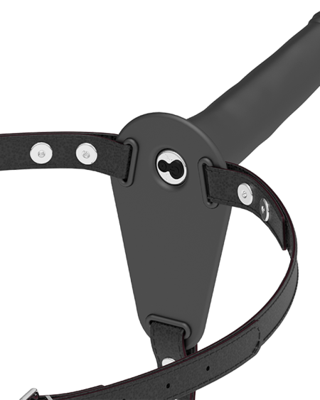 FETISH SUBMISSIVE HARNESS - VIBRATEUR SILICONE NOIR 15 CM