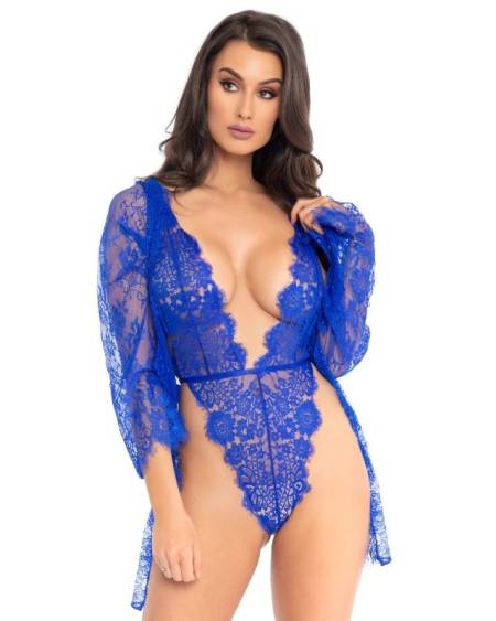 LEG AVENUE SET CON TEDDY Y BATA AZUL L