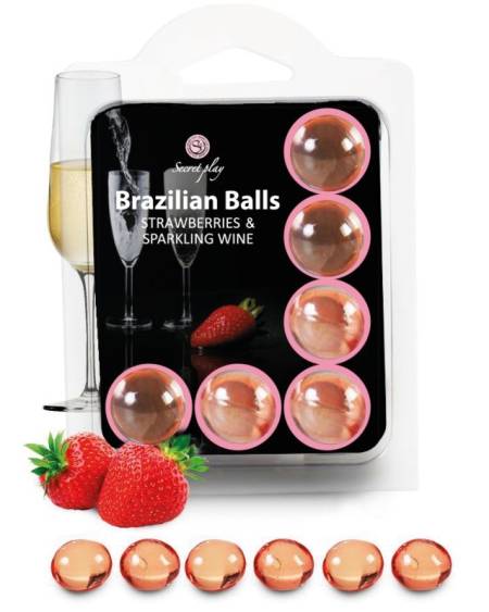 SECRETPLAY - SET 6 BOULES BRÉSILIENNES FRAISES AU CAVA