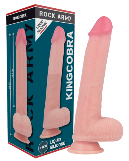ROCKARMY - LIQUIDE SILICONE PREMIUM KINGCOBRA RÉALISTE 24 CM -O- 4.77 CM