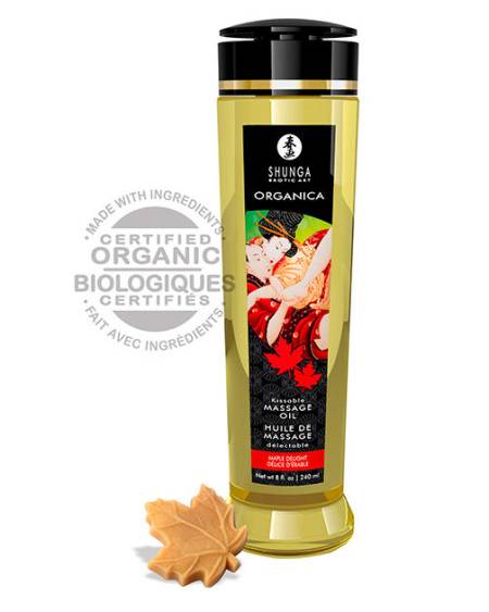 SHUNGA - HUILE DE MASSAGE BIO DÉLICIEUX À L'ÉRABLE 240 ML