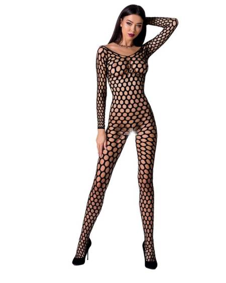 PASSION - WOMAN BS077 BODYSTOCKING TALLA UNICA NEGRO