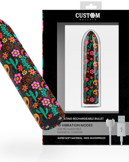 CUSTOM BULLETS - BULLETS PERSONNALISÉS RECHARGEABLE FLORAL 10 INTENSITIES