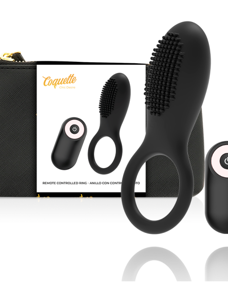 COQUETTE CHIC DESIRE - COCKRING TÉLÉCOMMANDE RECHARGEABLE NOIR/ OR