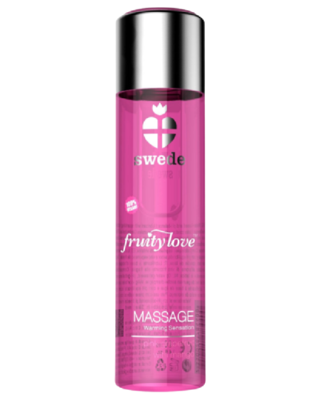 SWEDE - FRUITY LOVE EFFET RÉCHAUFFANT HUILE DE MASSAGE FRAMBOISE ROSE ET RHUBARBE 120 ML