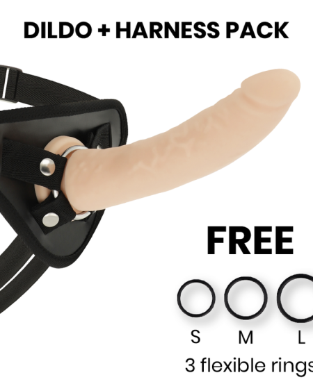 DELTA CLUB - TOYS HARNAIS + DONG FLESH SILICONE 17 CM -O- 3 CM