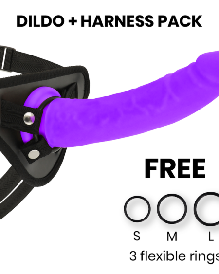 DELTA CLUB - TOYS HARNAIS + DONG SILICONE VIOLET 23 CM -O- 4.5 CM