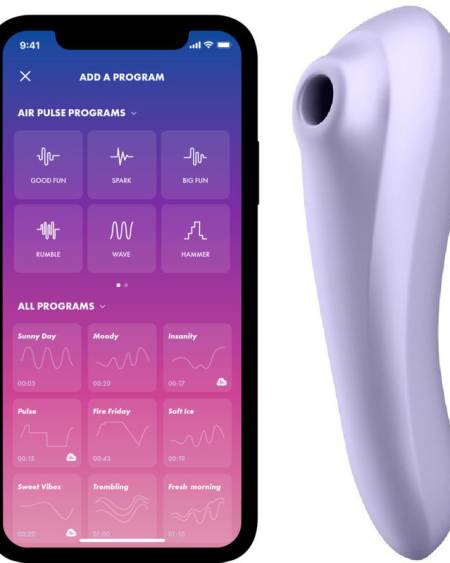 SATISFYER - VIBRATEUR DUAL PLEASURE AIR PULSE MAUVE